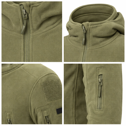 Men’s Hooded Fleece Jacket with Utility Pocket Design