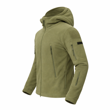 Men’s Hooded Fleece Jacket with Utility Pocket Design