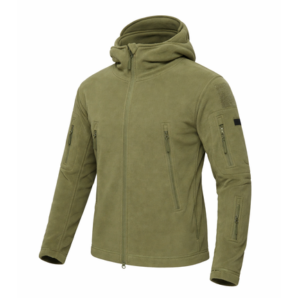Men’s Hooded Fleece Jacket with Utility Pocket Design