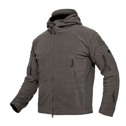 Men’s Warm Fleece Hooded Outdoor Jacket – Utility Design