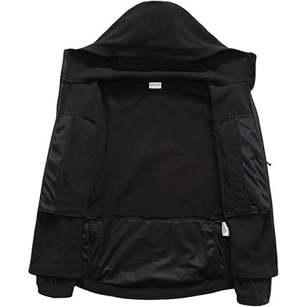 Men’s Warm Fleece Hooded Outdoor Jacket – Utility Design