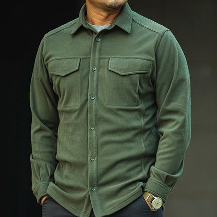 Men’s Stretch Fabric Flannel Shirt Jacket – Warm Lined for Cold Weather