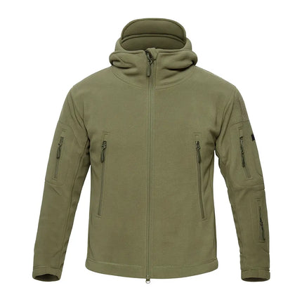 Men’s Hooded Fleece Jacket with Utility Pocket Design
