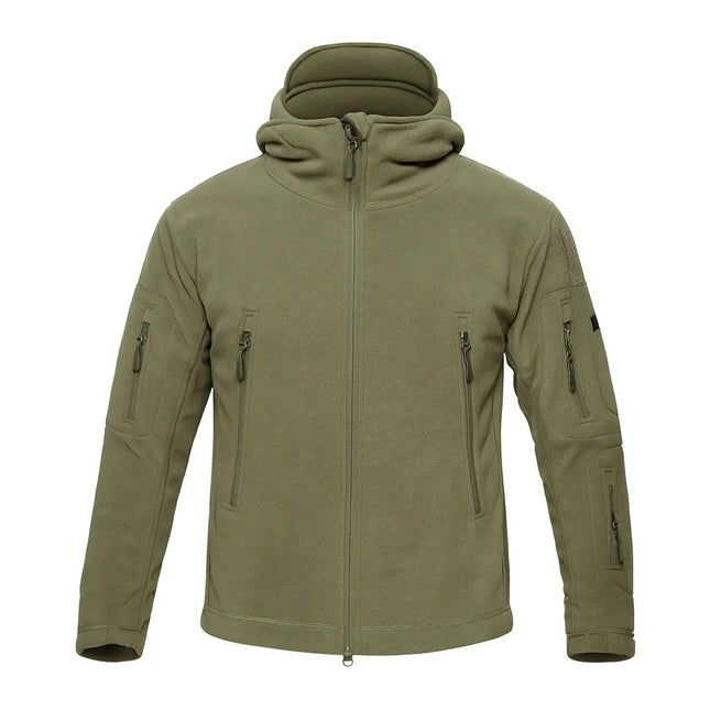 Men’s Hooded Fleece Jacket with Utility Pocket Design