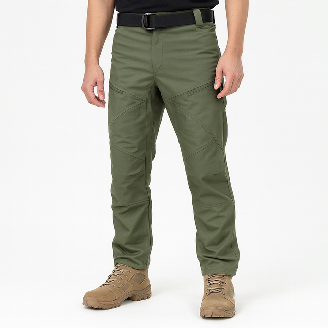 Men’s Stretch Outdoor Pants – Olive Green, Ripstop Fabric
