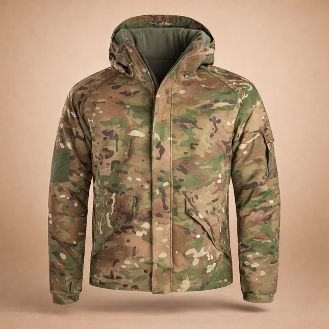 Men’s Softshell Fleece Jacket with Hood – Wind-Resistant Outdoor Coat